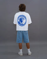 Brainwashed White Tee Blue Icon