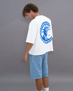 Brainwashed White Tee Blue Icon