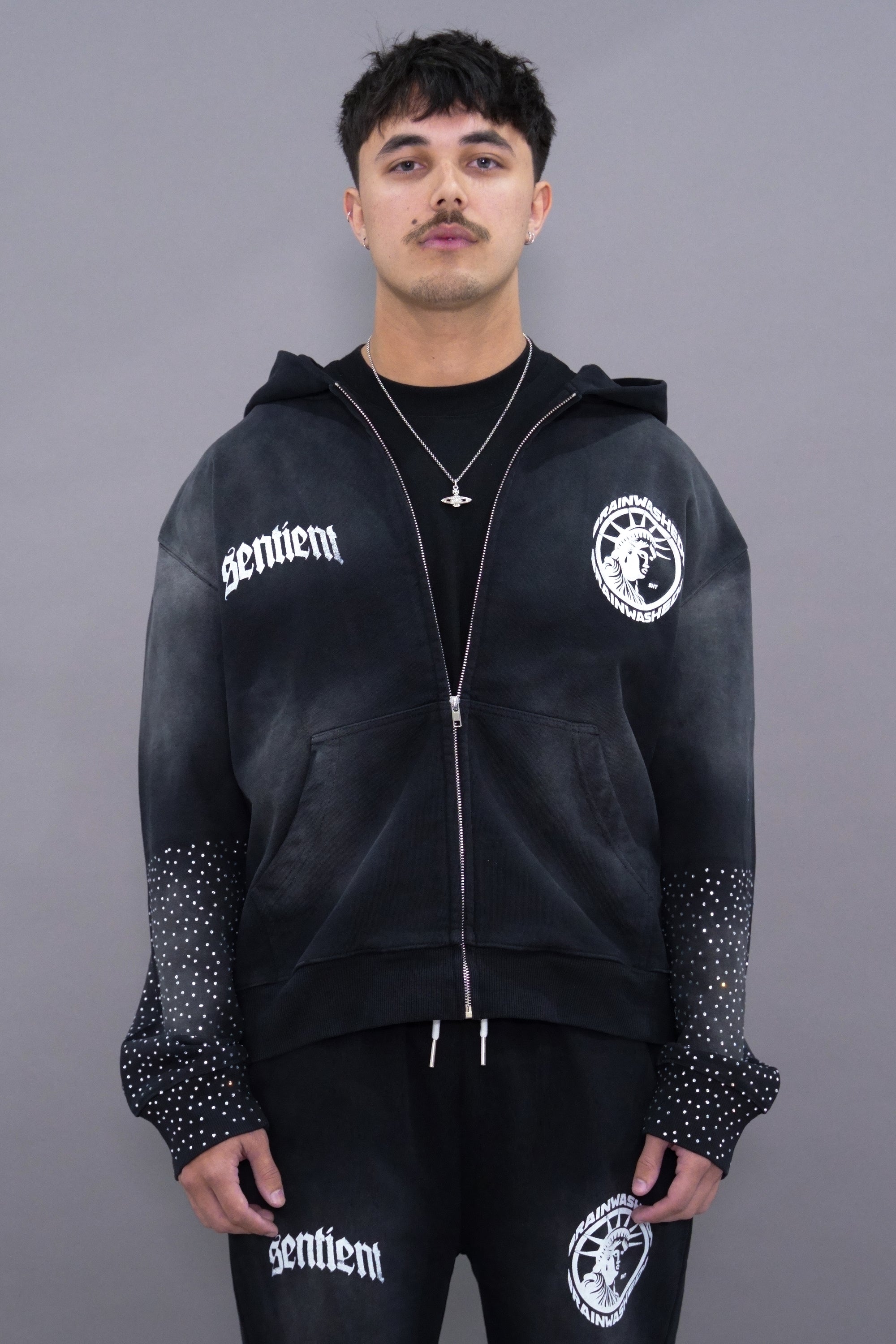 Brainwashed Rhinestone Hoodie