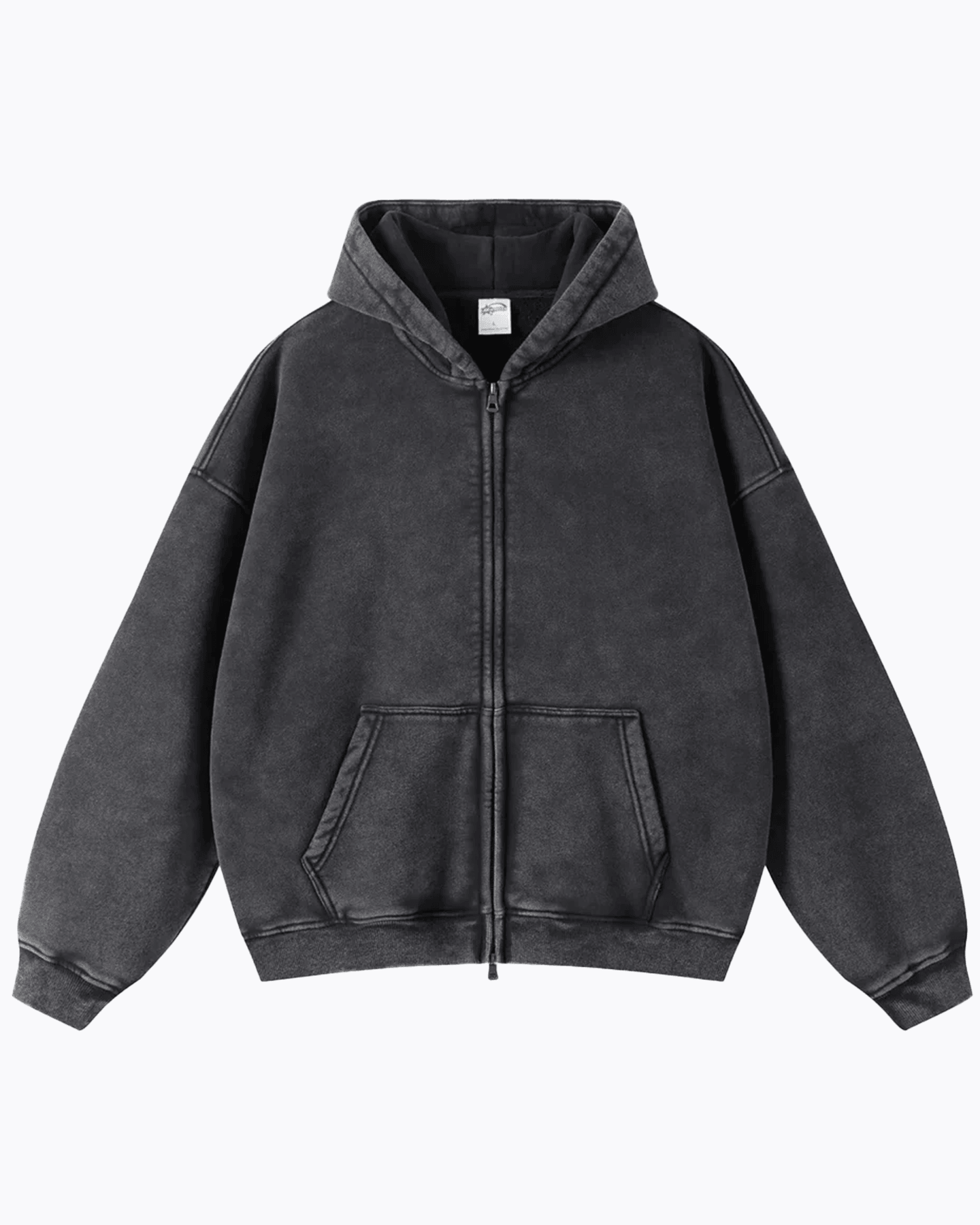 Heavyweight Signature Blank Faded Zip Hoodie - Sentient Official