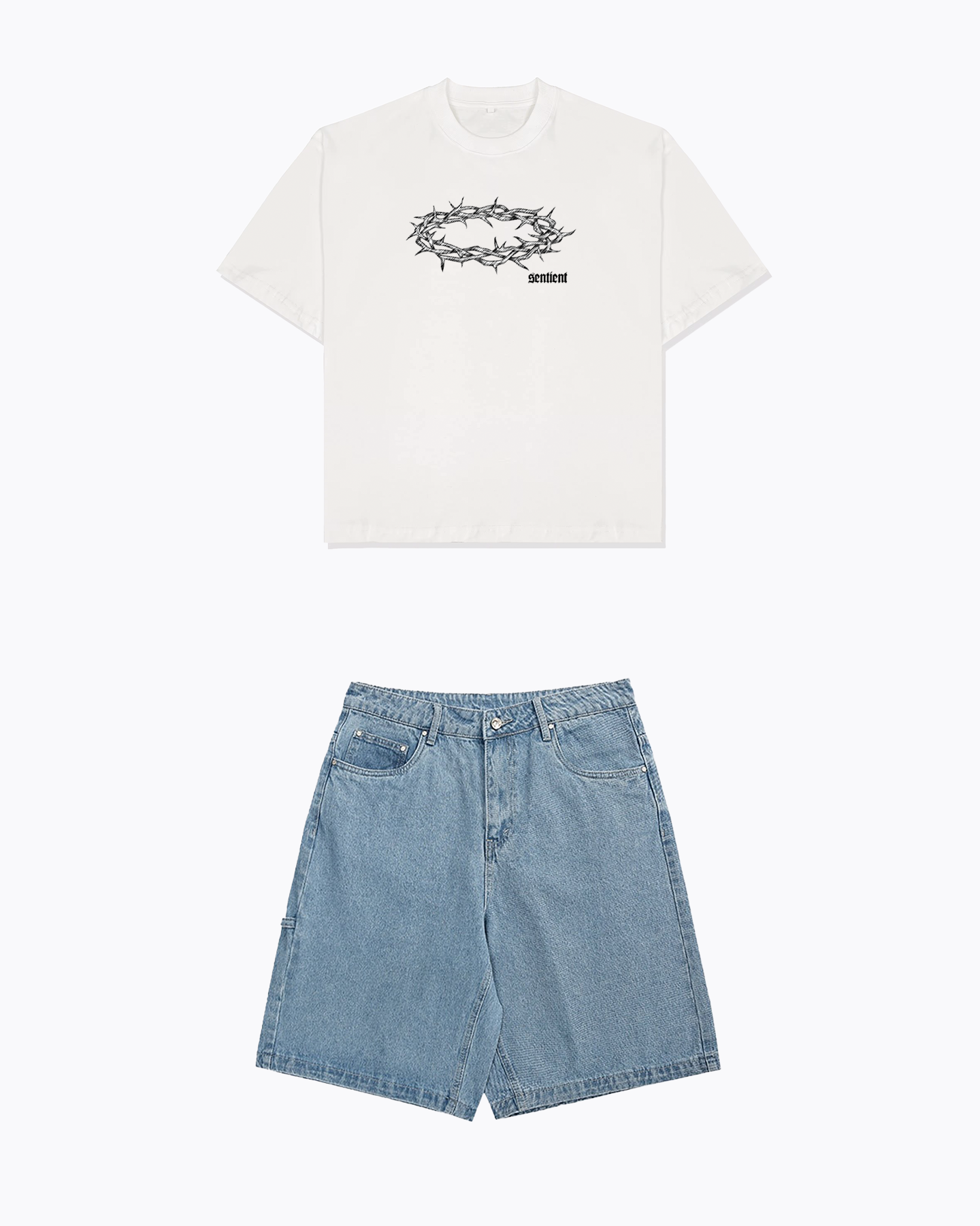 White Crown of Thorns + Light Jorts Bundle